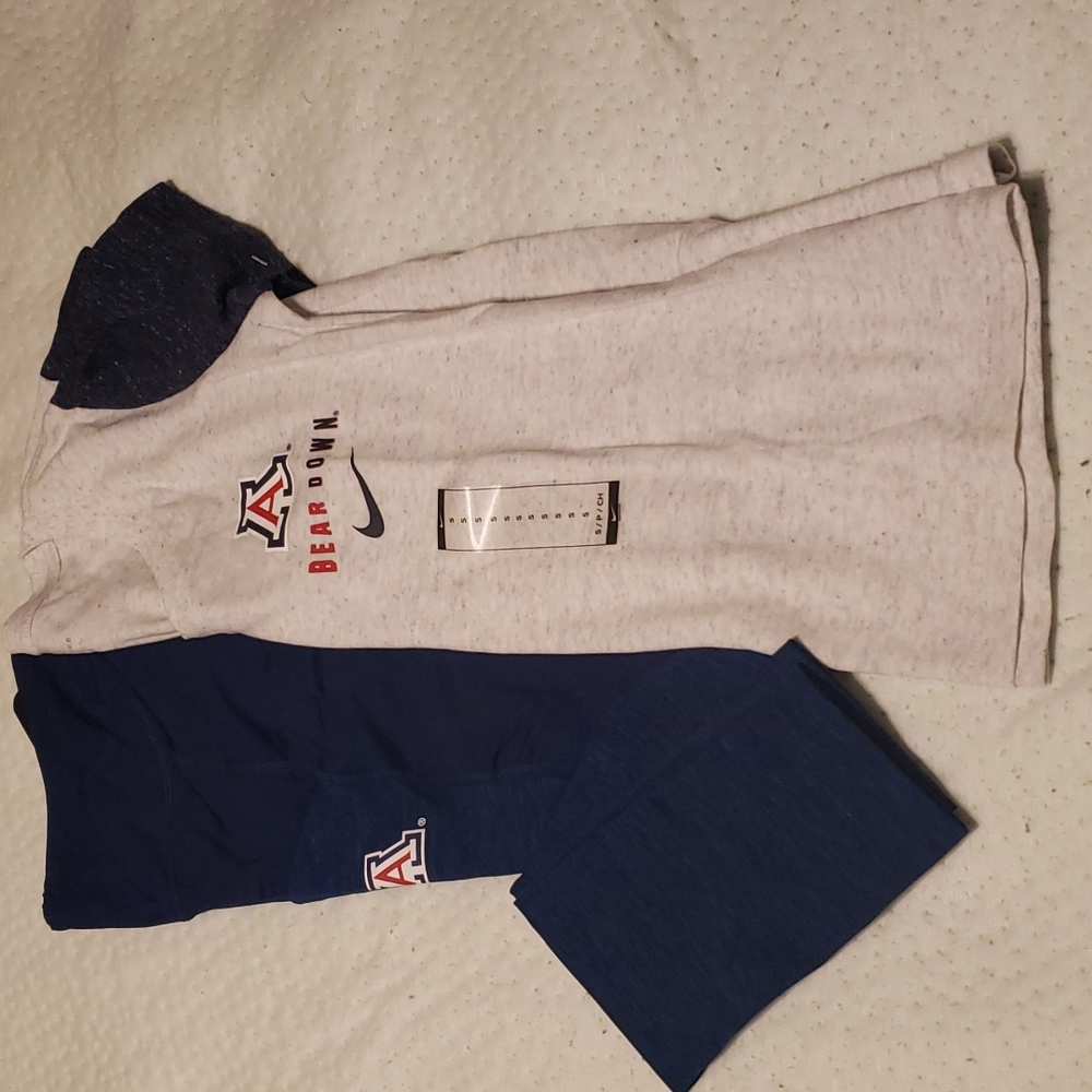 NWT Mixed Nike /Zoozats athleisure/Workout Set S/M University of AZ Gear